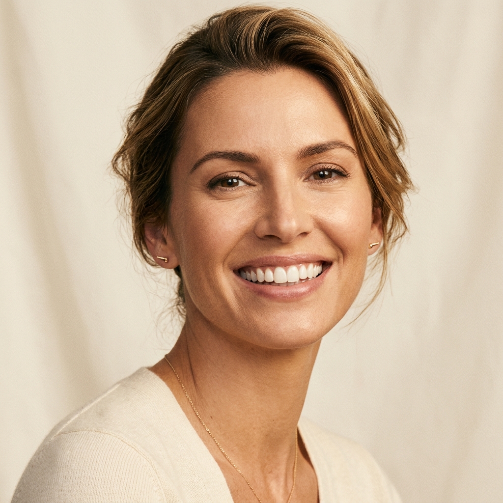 Clinic patient showing a bright smile after dental service